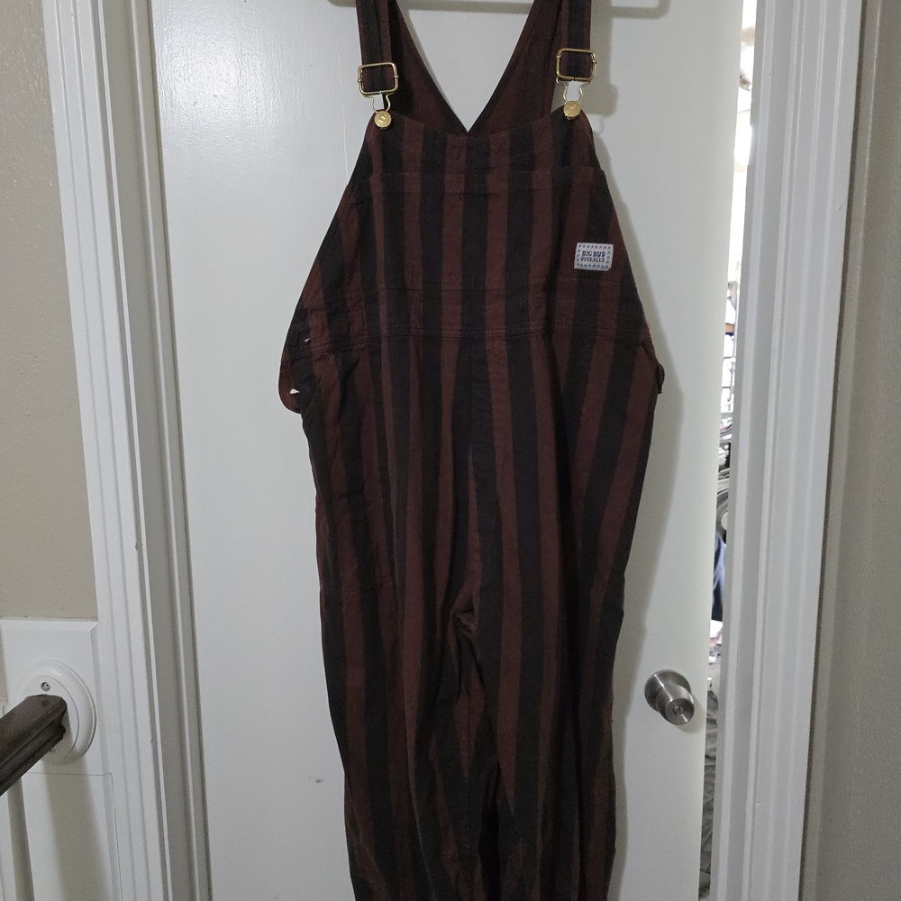 Big Bud Press Black and Red Striped Overalls
